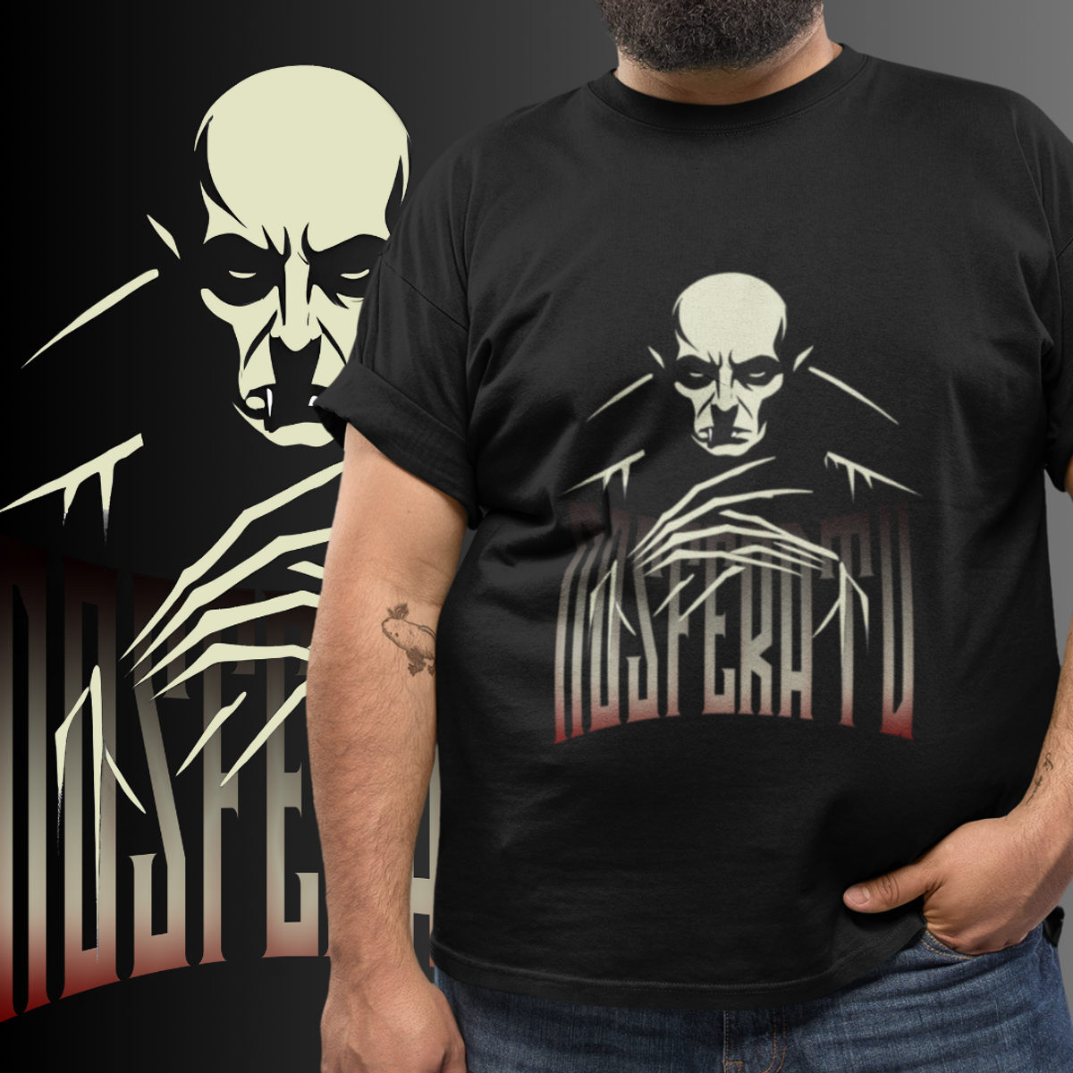 Nome do produto: T-SHIRT PLUS SIZE NOSFERATU - MINIMALISTA