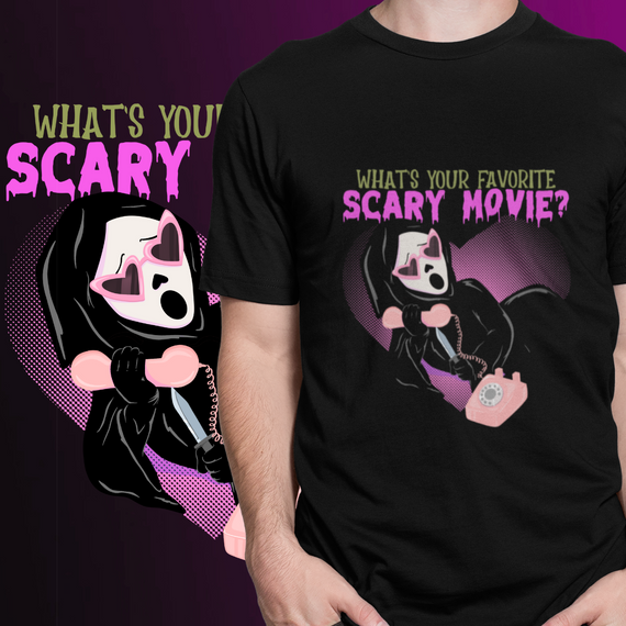 CAMISETA - FAVORITE SCARY MOVIE - PRETA