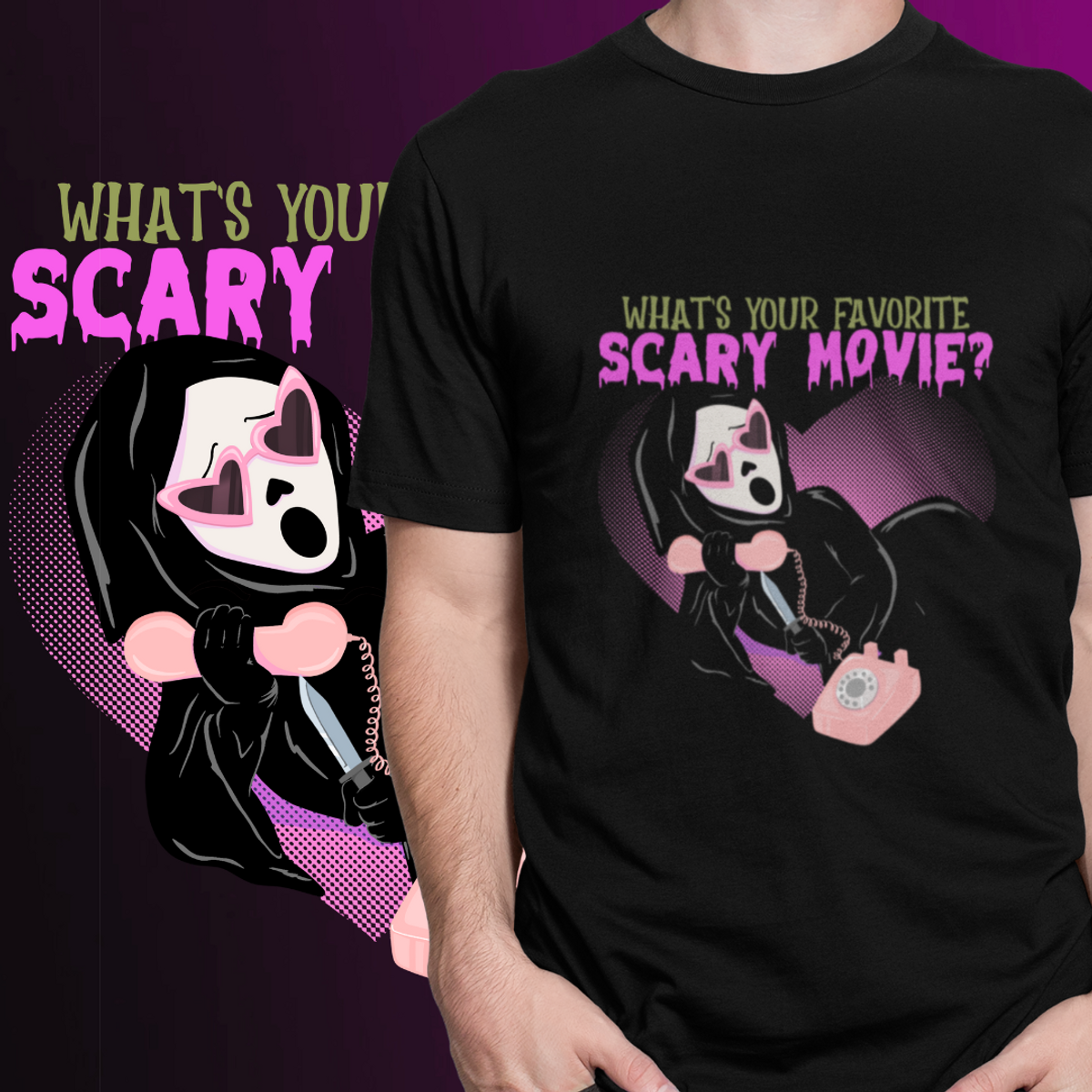 Nome do produto: CAMISETA - FAVORITE SCARY MOVIE - PRETA