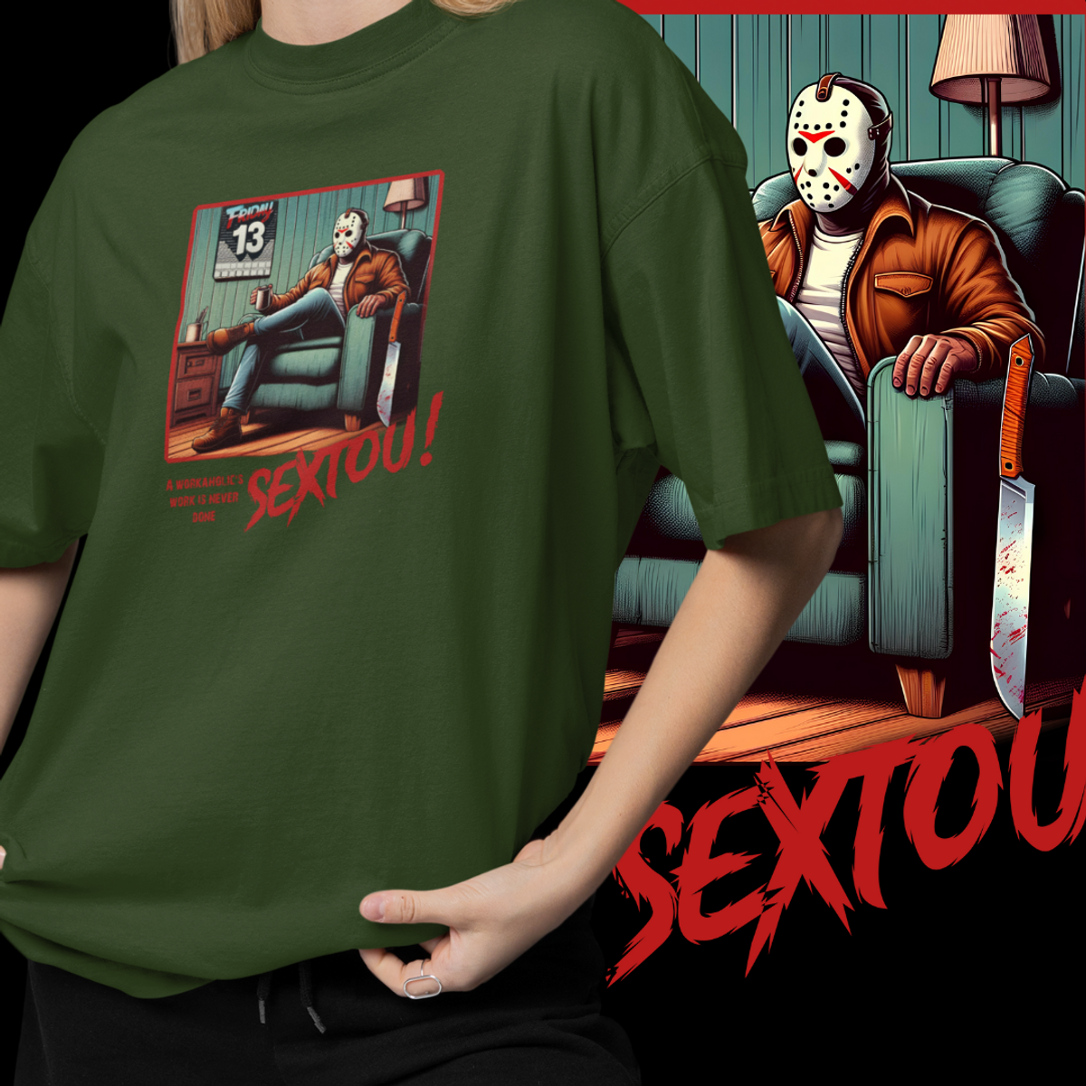 Nome do produto: CAMISETA OVERSIZED - SEXTOU COM JASON (COLORS)