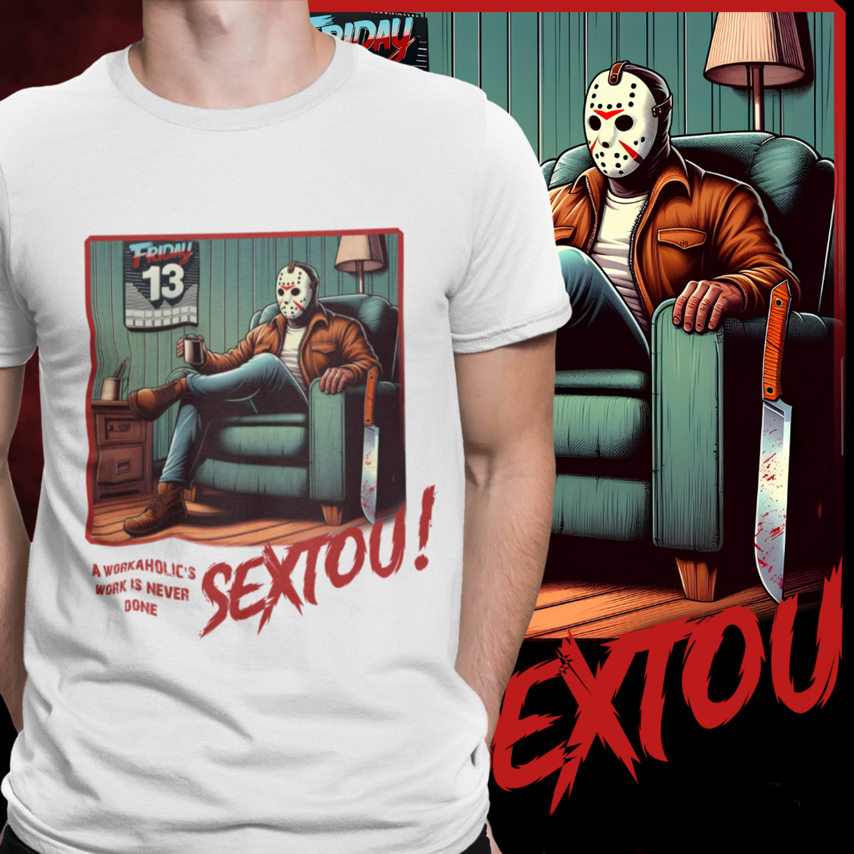 Nome do produto: CAMISETA - SEXTOU COM JASON - COLORS