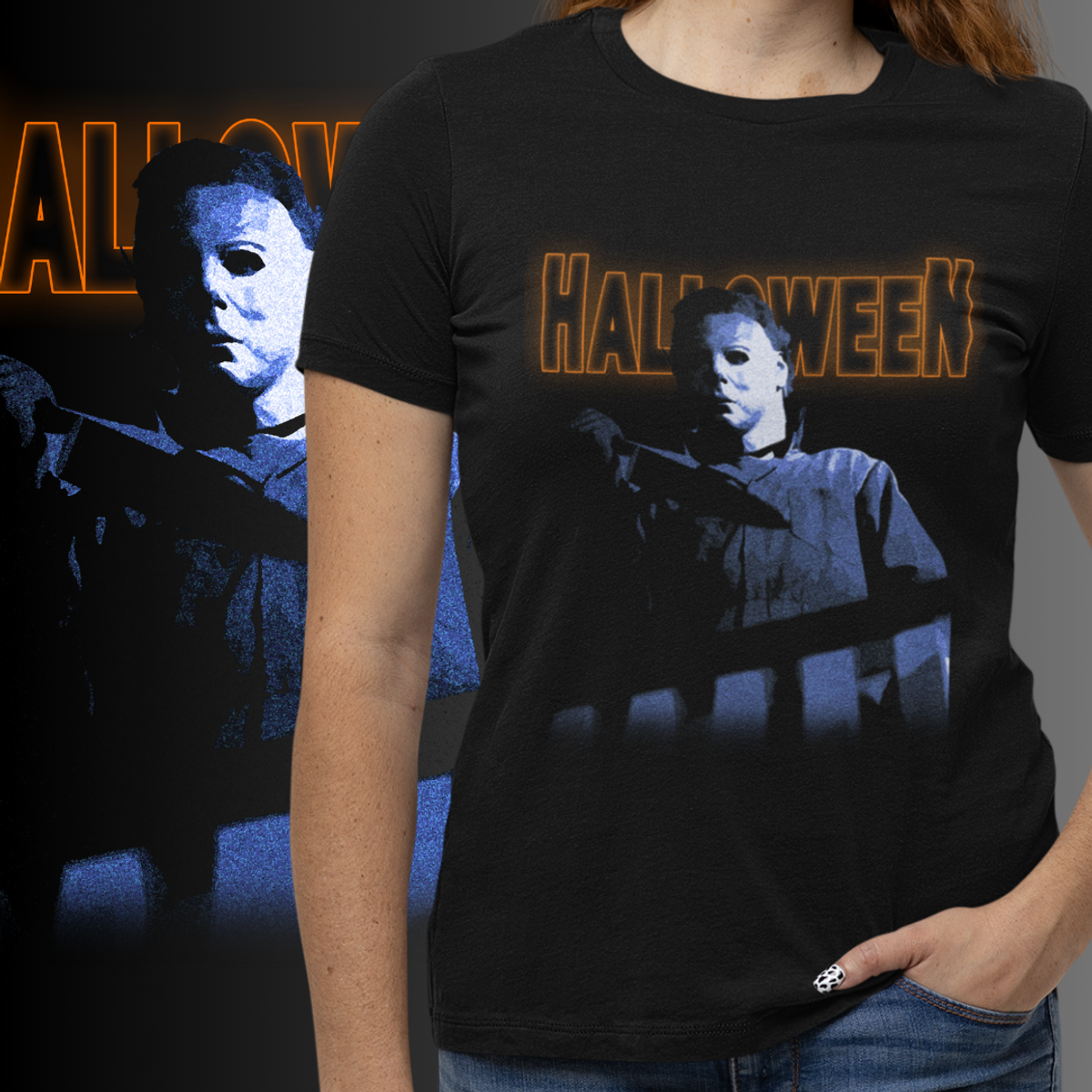 Nome do produto: BABY LOOK HALLOWEEN - MICHAEL MYERS