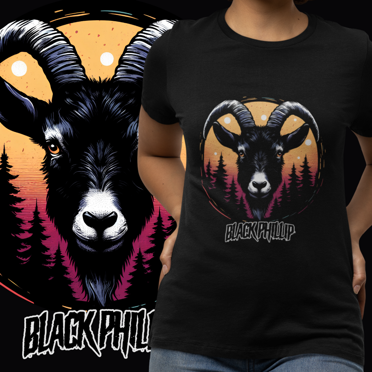 Nome do produto: BABY LOOK - BLACK PHILLIP - PRETA