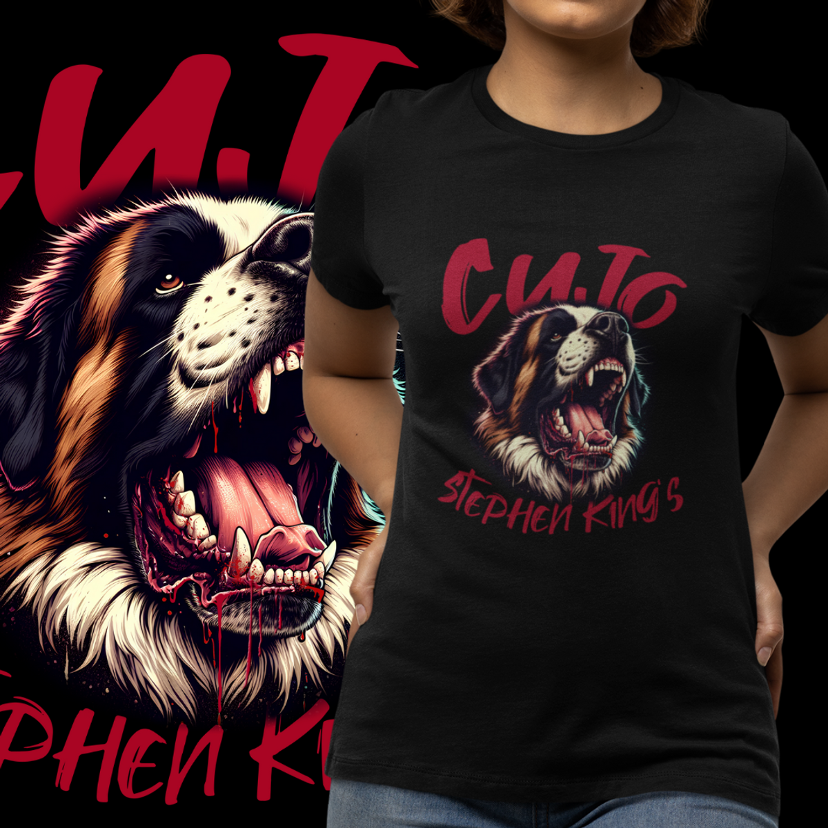 Nome do produto: BABY LOOK - CUJO - STEPHEN KING - PRETA