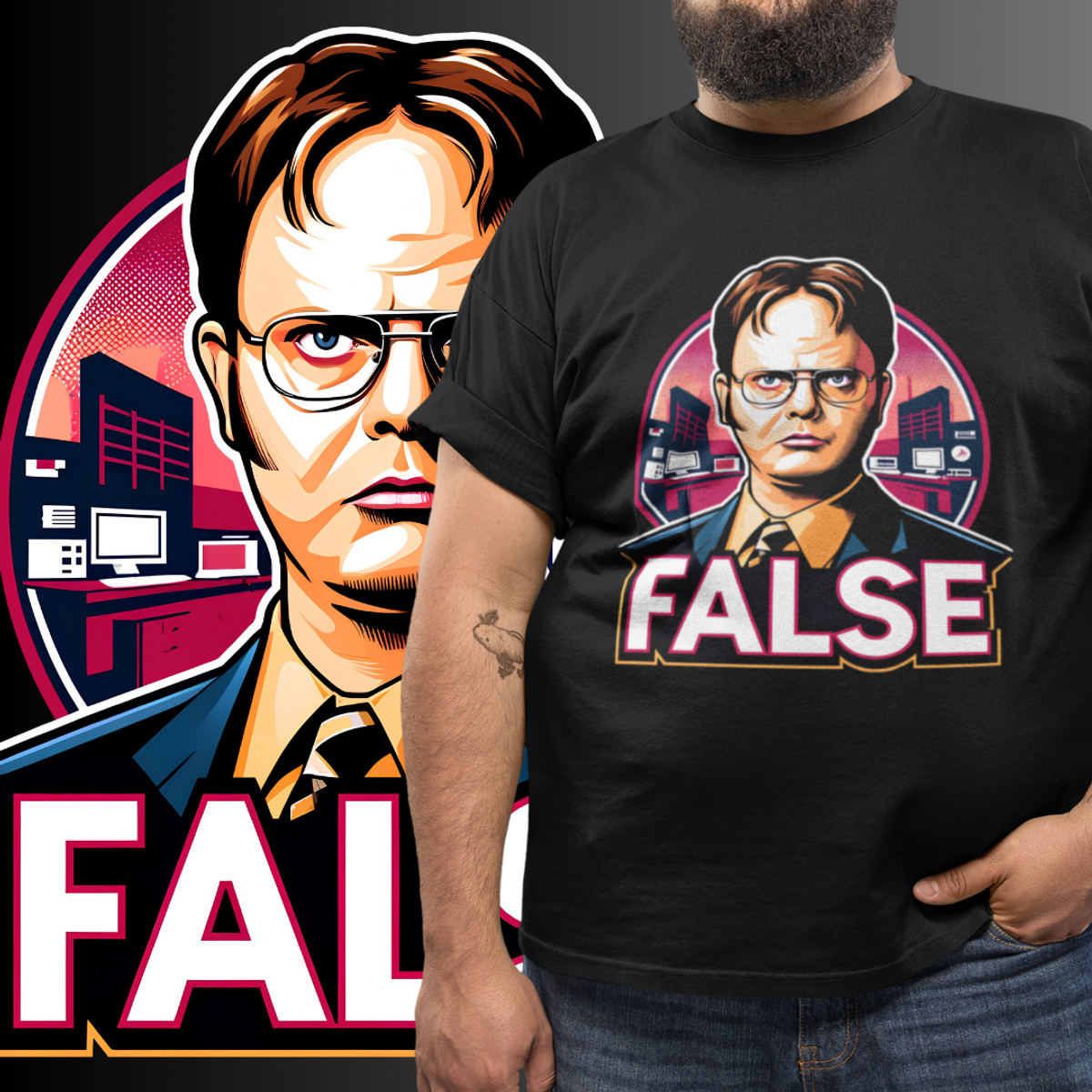 Nome do produto: PLUS SIZE - DWIGHT: FALSE - THE OFFICE (Preta)