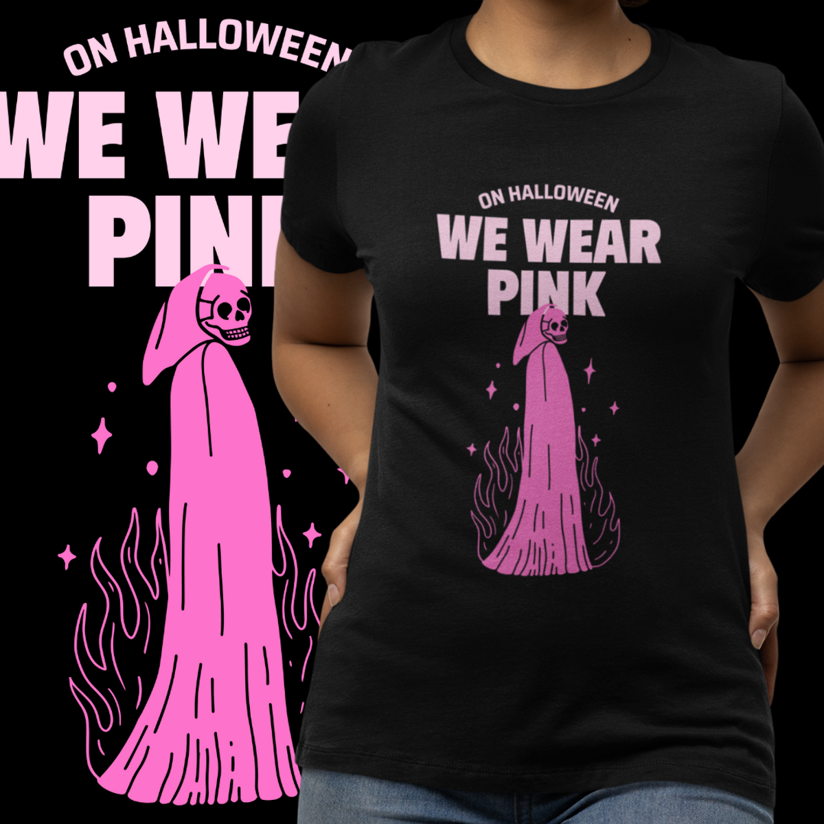 Nome do produto: BABY LOOK - ON HALLOWEEN WE WEAR PINK