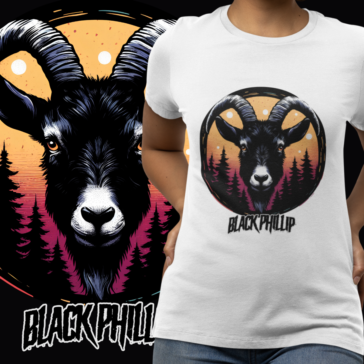 Nome do produto: BABY LOOK - BLACK PHILLIP - COLORS