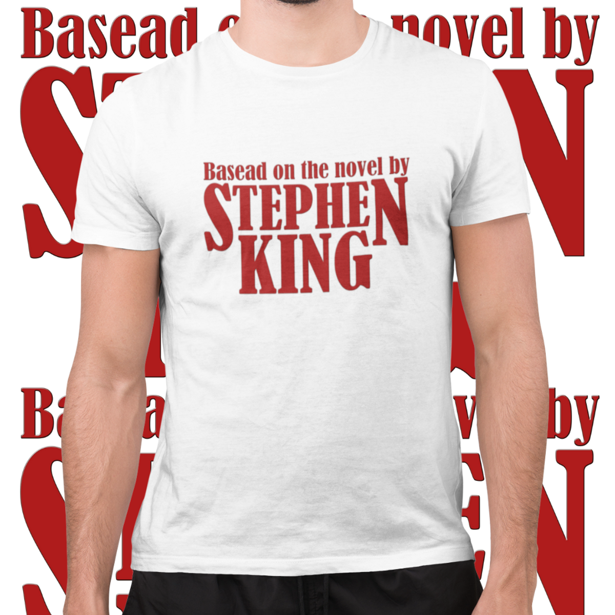 Nome do produto: CAMISETA - BASEAD ON THE NOVEL BY STEPHEN KING