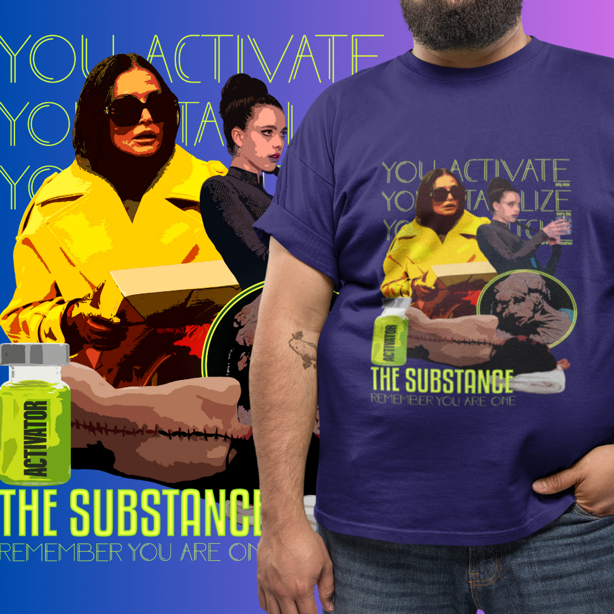 Nome do produto: T-SHIRT PLUS SIZE - THE SUBSTANCE - YOU ARE ONE (COLORS)