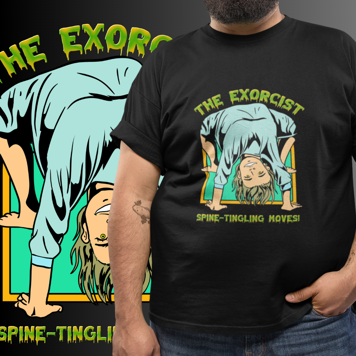 Nome do produto: T-SHIRT PLUS SIZE O EXORCISTA - SPINE-TINGLING MOVES