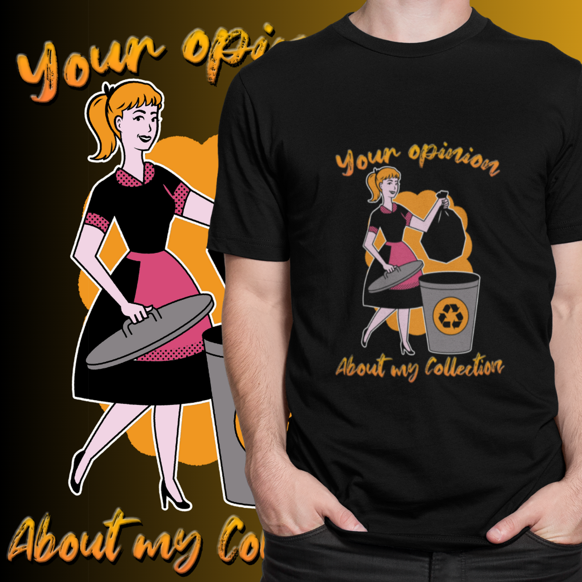 Nome do produto: CAMISETA - YOUR OPINION ABOUT MY COLLECTION - PRETA