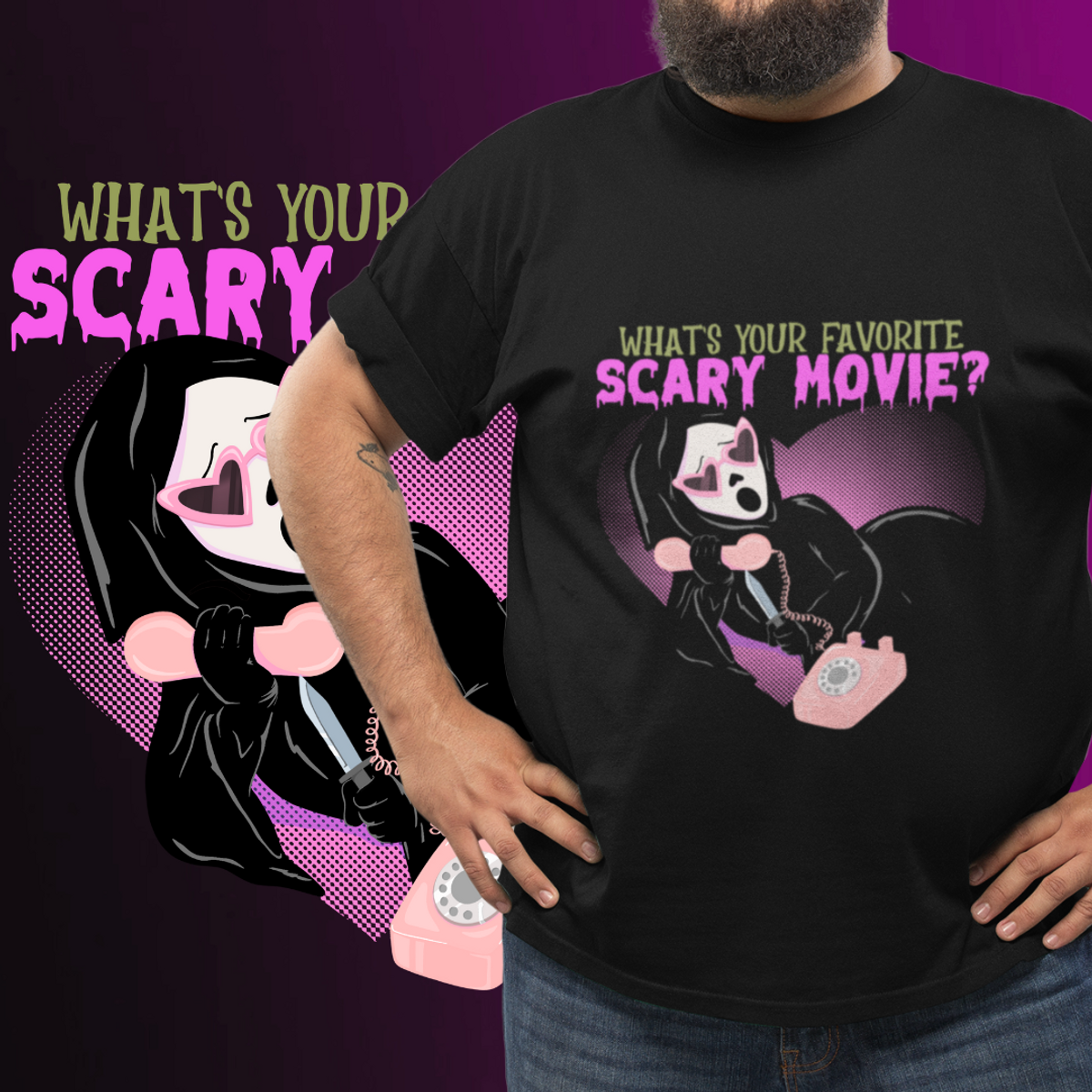 Nome do produto: PLUS SIZE - FAVORITE SCARY MOVIE - PRETA