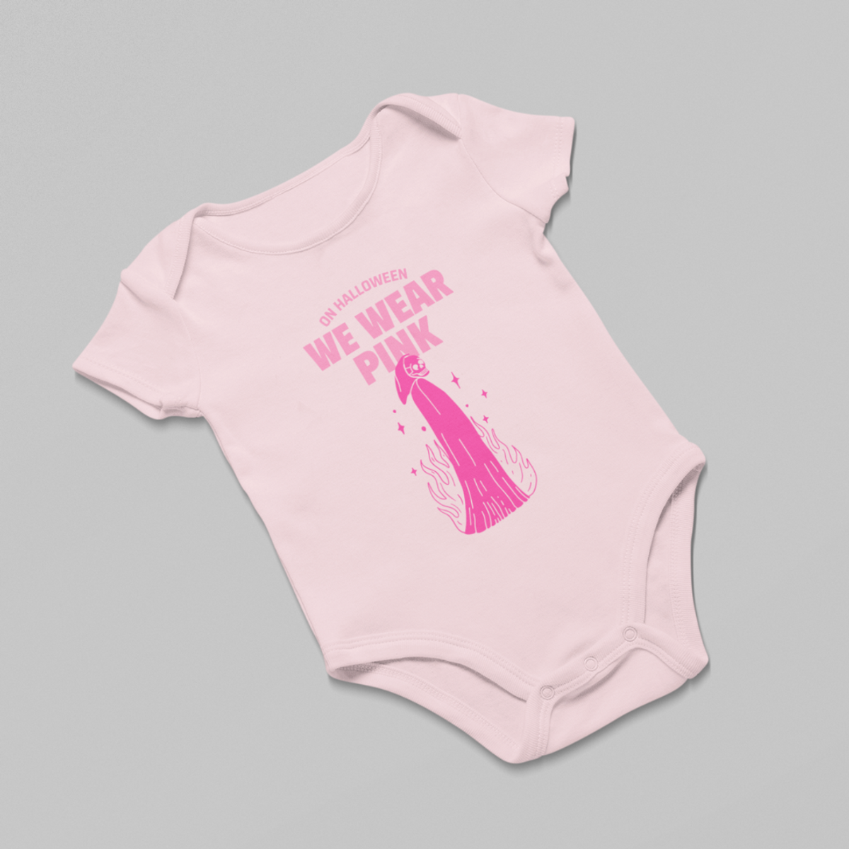 Nome do produto: BODY INFANTIL ON HALLOWEEN WE WEAR PINK