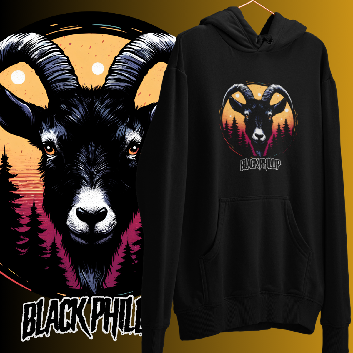 Nome do produto: MOLETOM CANGURU - BLACK PHILLIP