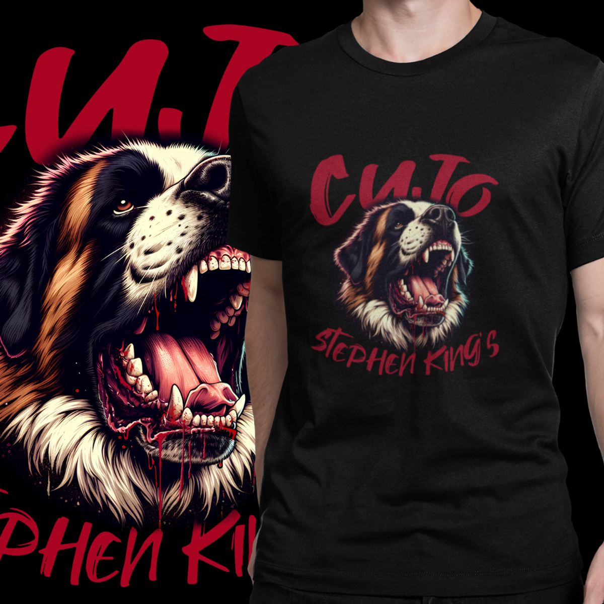 Nome do produto: CAMISETA - CUJO - STEPHEN KING - PRETA