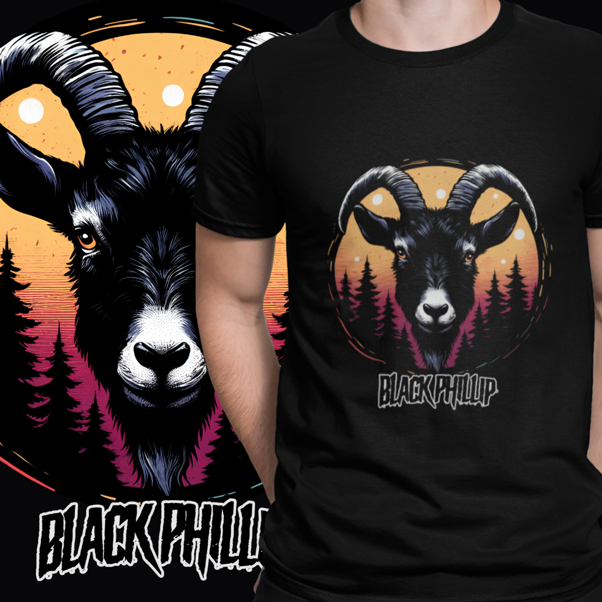 Nome do produto: CAMISETA - BLACK PHILLIP - PRETA