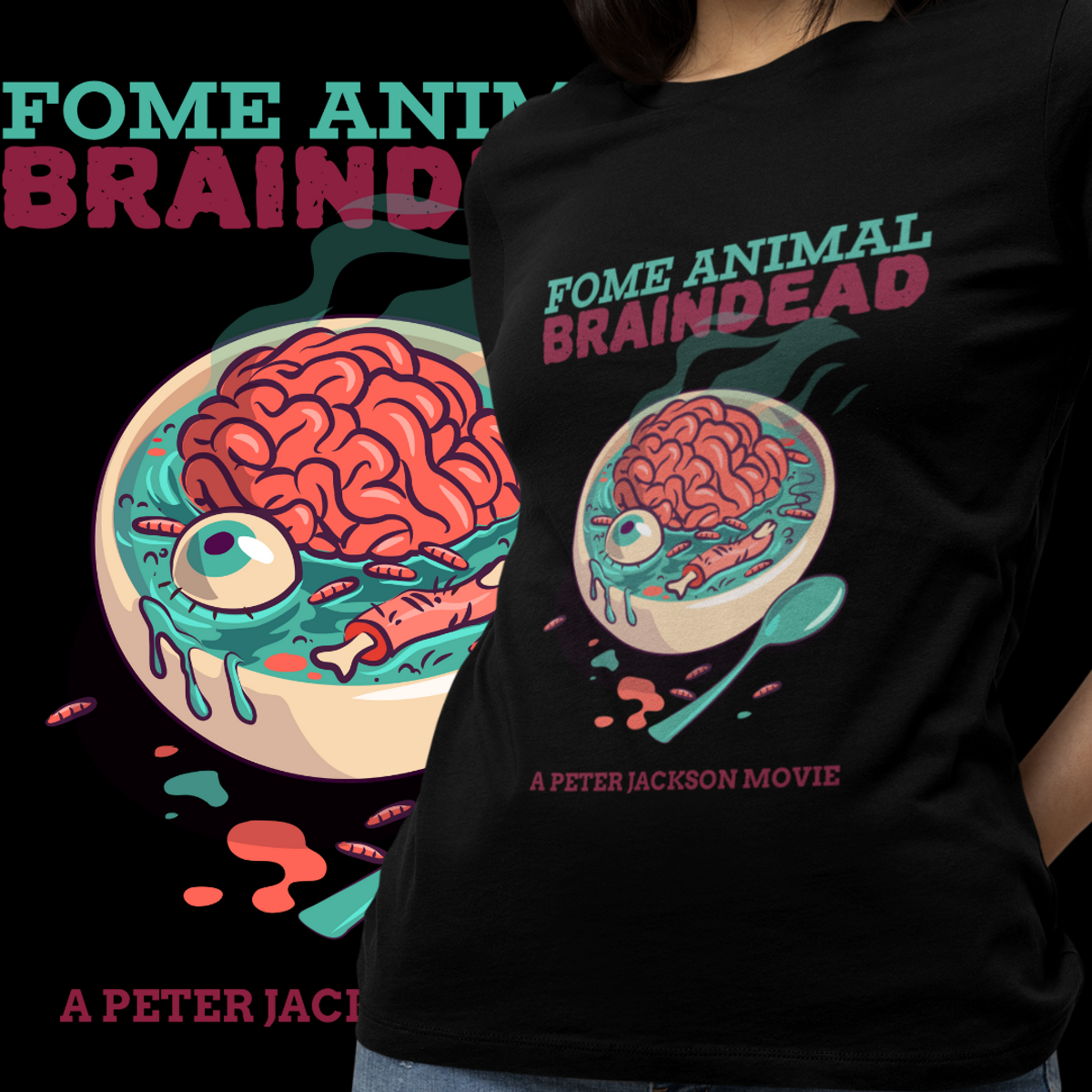 Nome do produto: BABY LOOK - FOME ANIMAL (BRAINDEAD)