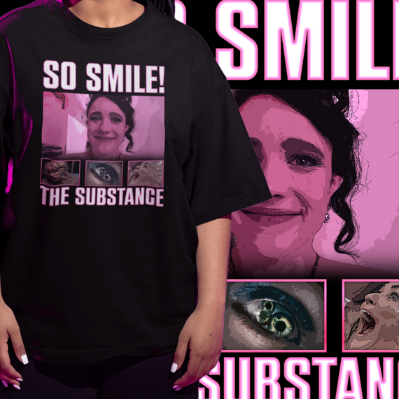 CAMISETA OVERSIZED THE SUBSTANCE - SO SMILE!