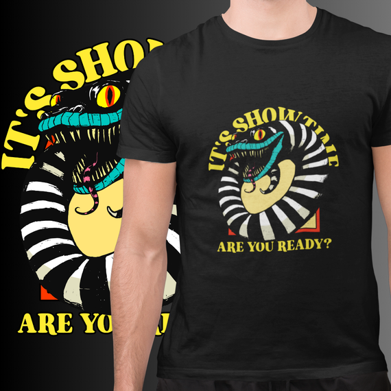 CAMISETA BEETLEJUICE ITS SHOWTIME - PRETA