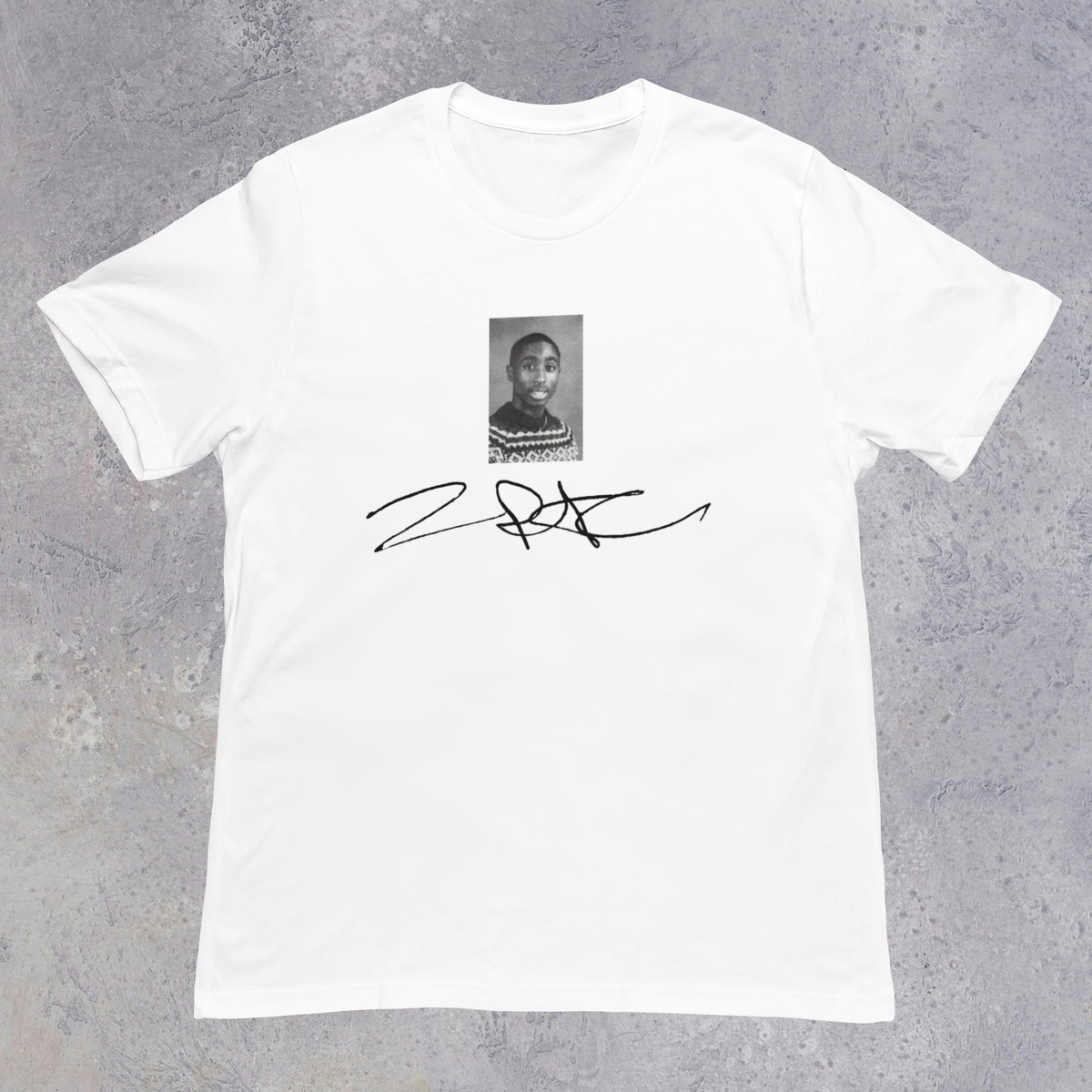 Nome do produto: Camiseta 2pac Foto e Assinatura