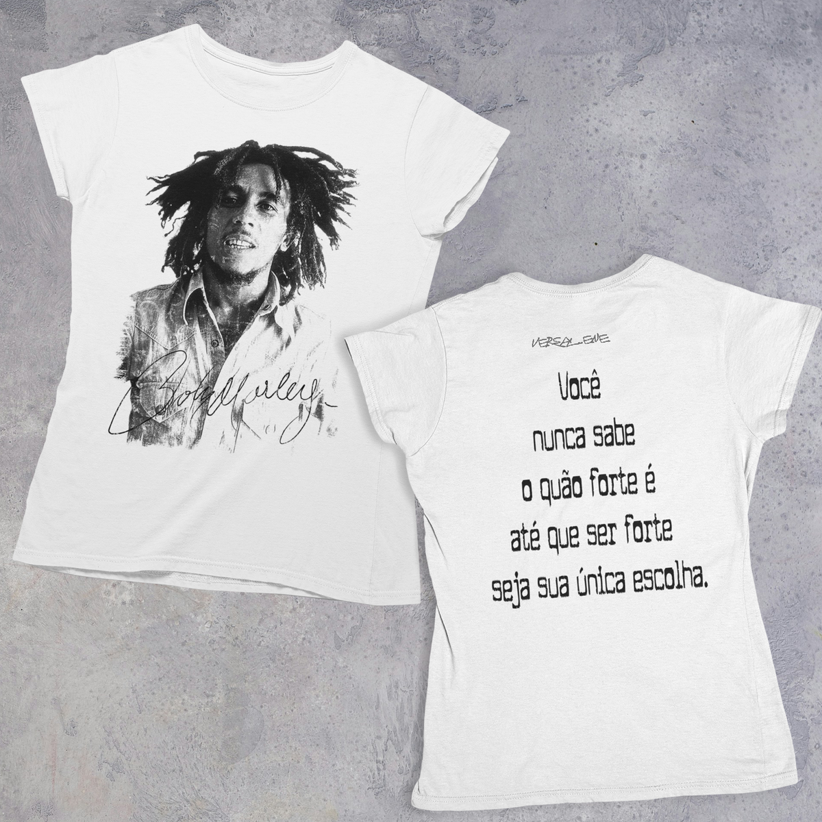 Nome do produto: Camiseta Baby Long Bob Marley x Versal.Ene  Frase