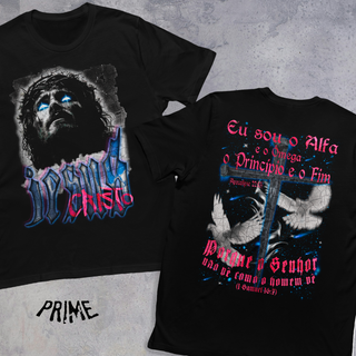 Camiseta PRIME  Jesus Cristo Alfa e Ômega Versal.ene