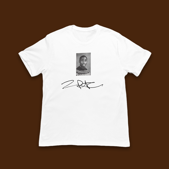 Camiseta 2pac Foto e Assinatura