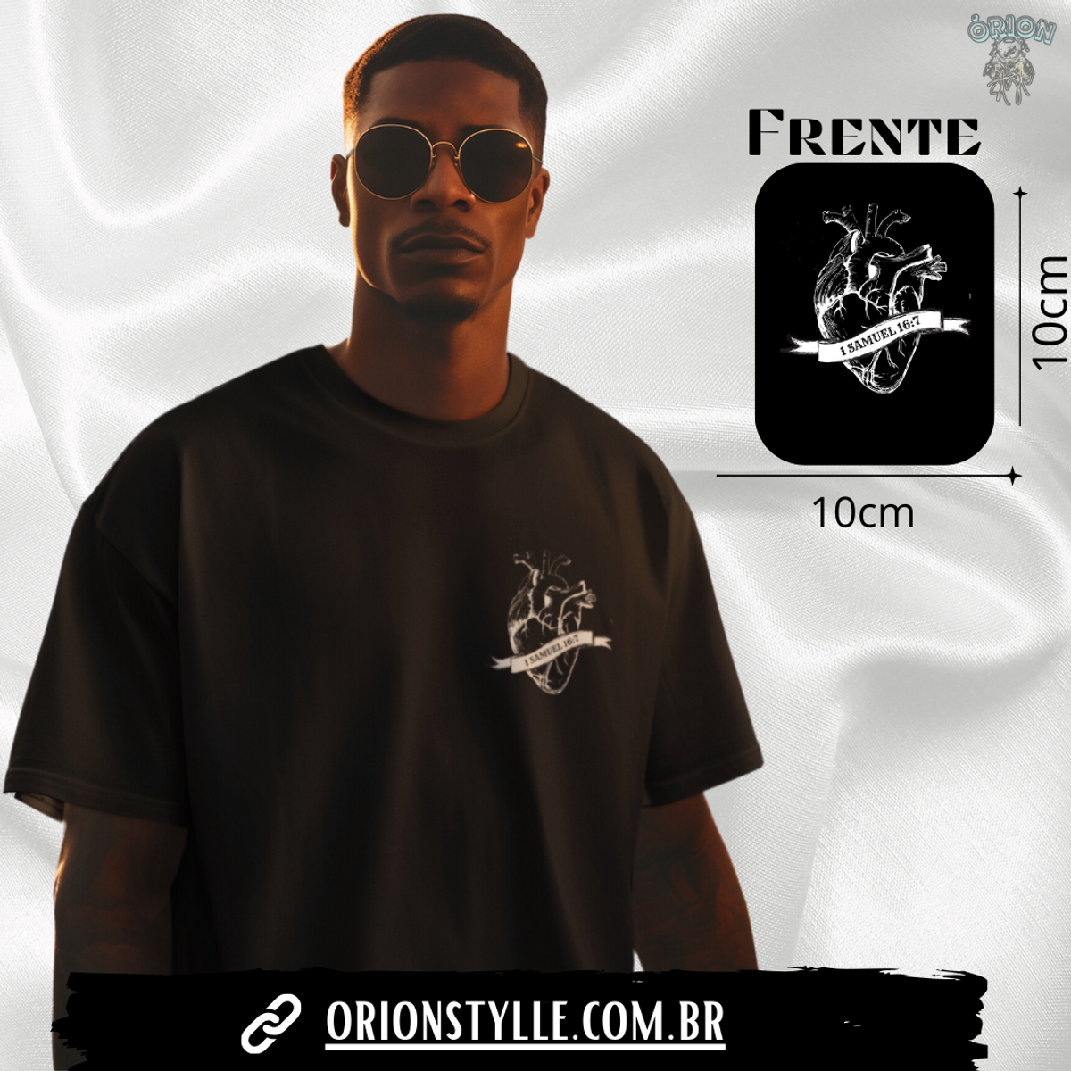 Nome do produto: Camiseta coração (preto) 