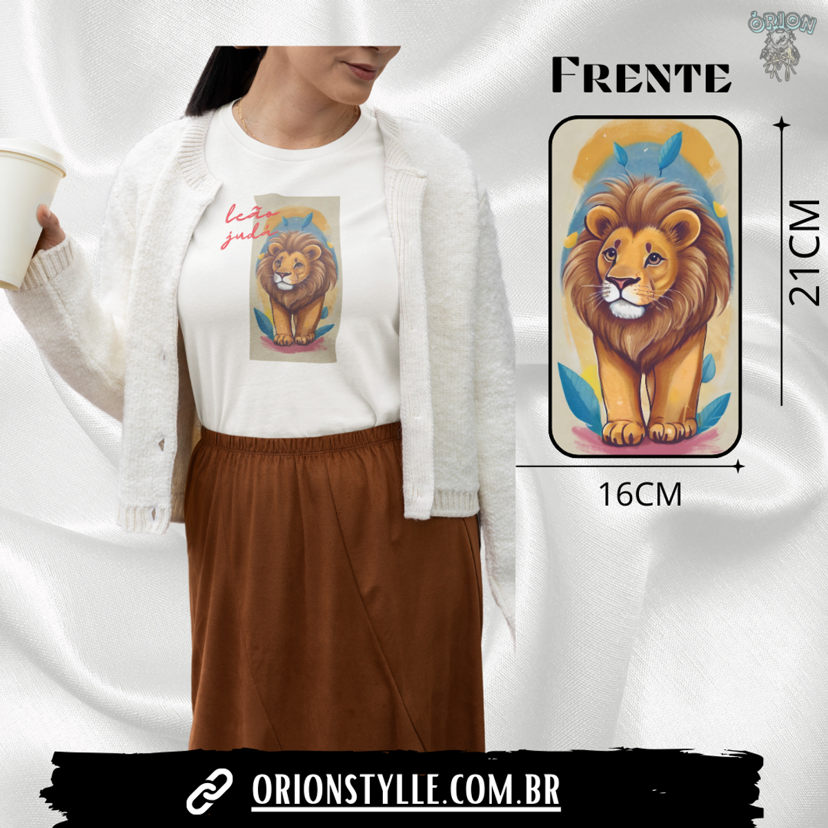 Nome do produto: t-shirt baby long Lion of juda (Quadro)