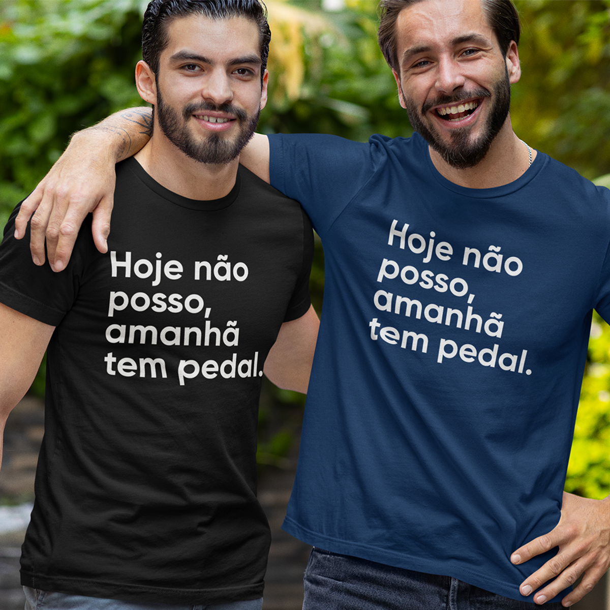 Nome do produto: CAMISETA HOJE NÃO POSSO, AMANHÃ TEM PEDAL.