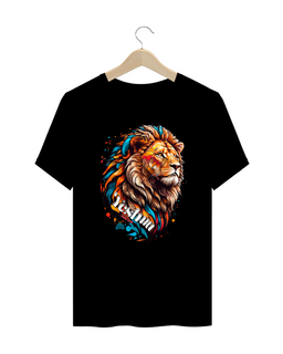 Nome do produtoT-Shirt Unissex | Leão Yeshua | Preta | Plus Size