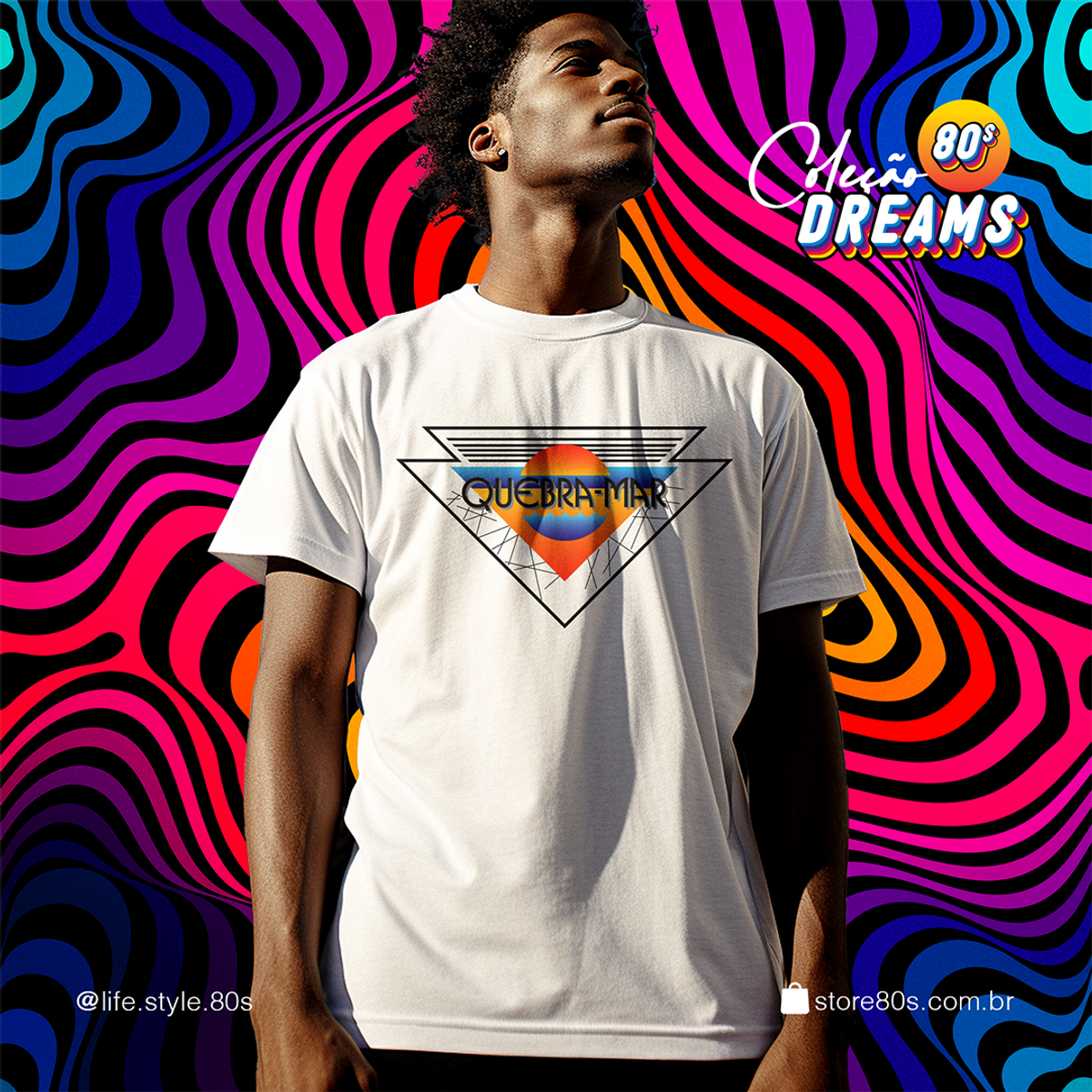 Nome do produto: Camiseta - Coleção Dreams - Quebra-Mar 80s