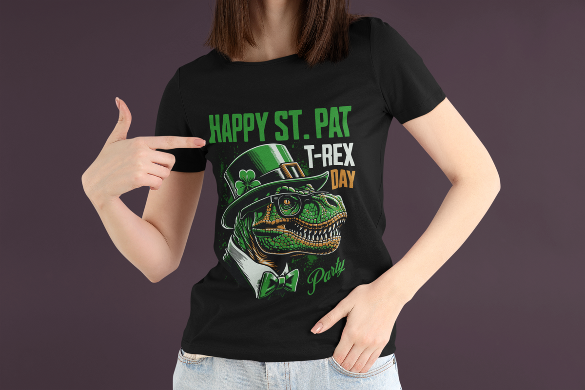 Nome do produto: Camiseta Estampada T-Rex Day Preta