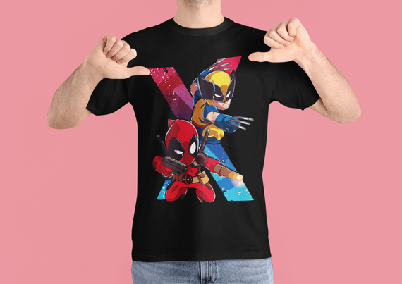 Camiseta Marvel Wolverine & deadpool Quality