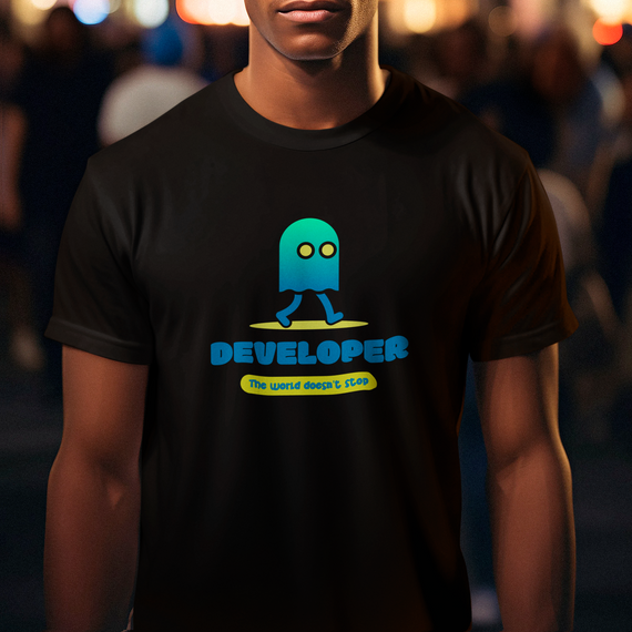 Camiseta - Cloud na Quebrada - Developer - The world doesn't stop