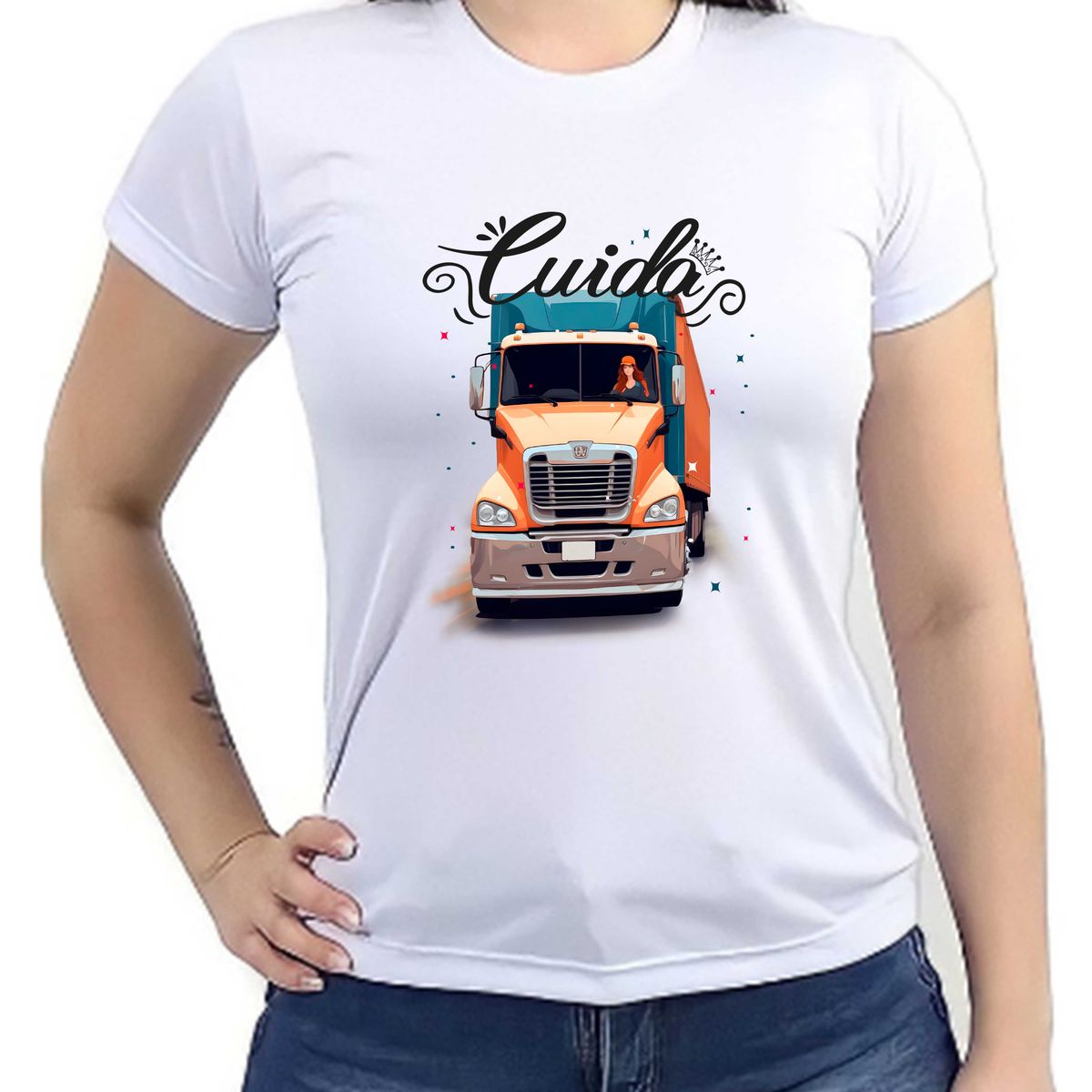 Nome do produto: Camiseta Feminina Cuida - Branca