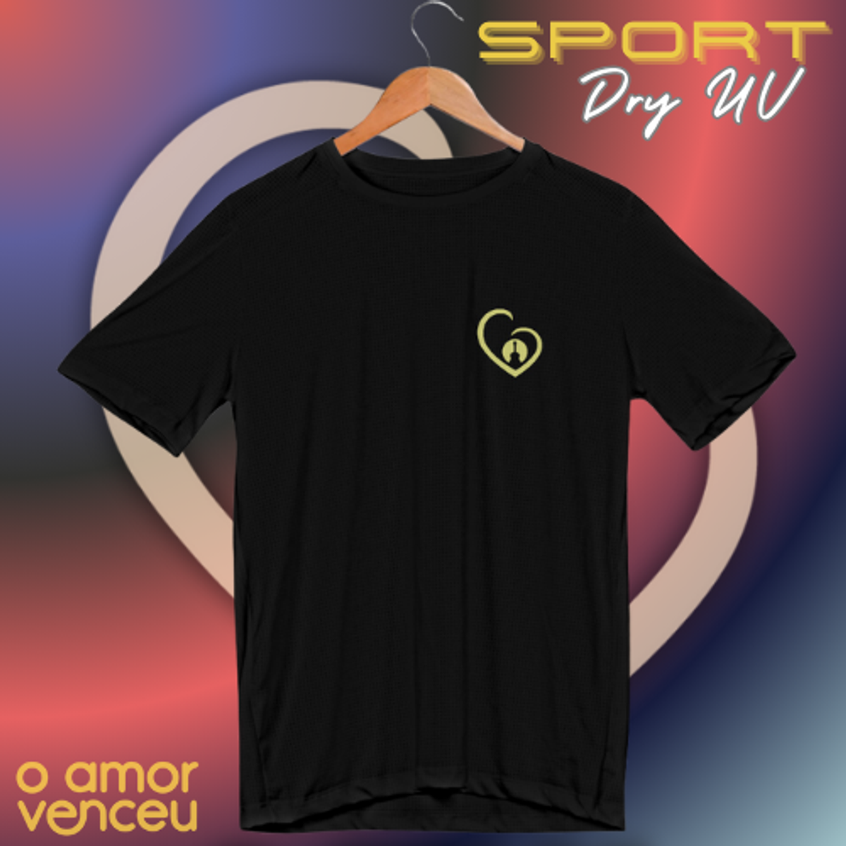 Nome do produto: Camiseta Sport Dry UV Amor Venceu