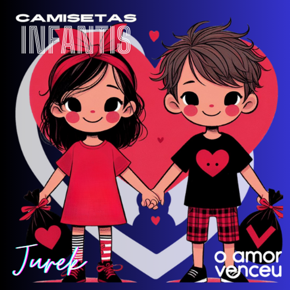 Nome do produto: Camiseta Infantil Jurek Amor Venceu