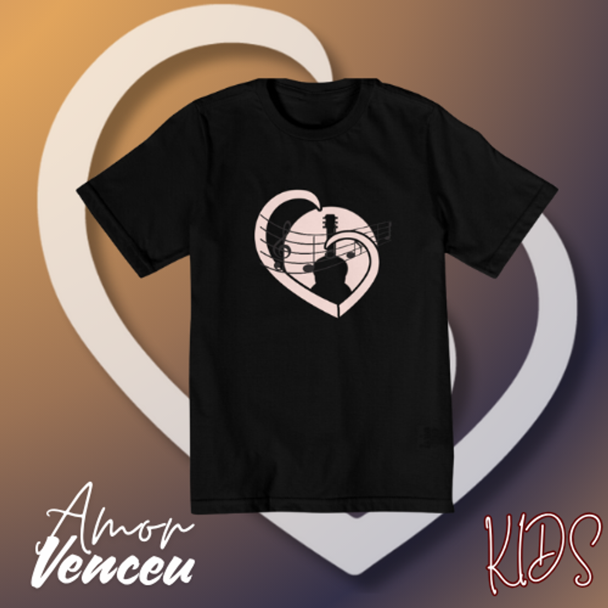 Nome do produto: Camiseta Quality Kids Amor Venceu