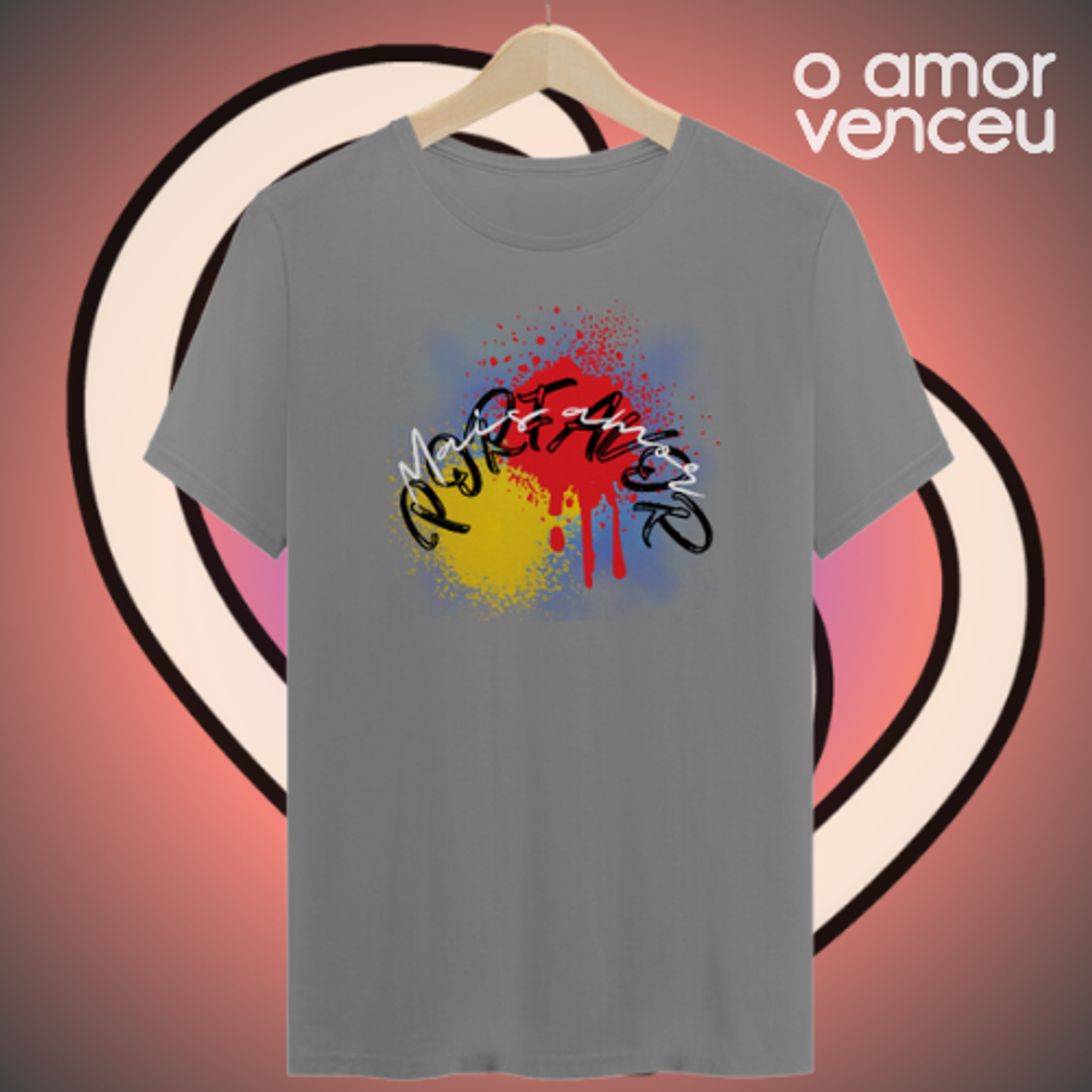 Nome do produto: Camiseta Plus Size Mais Amor Por Favor