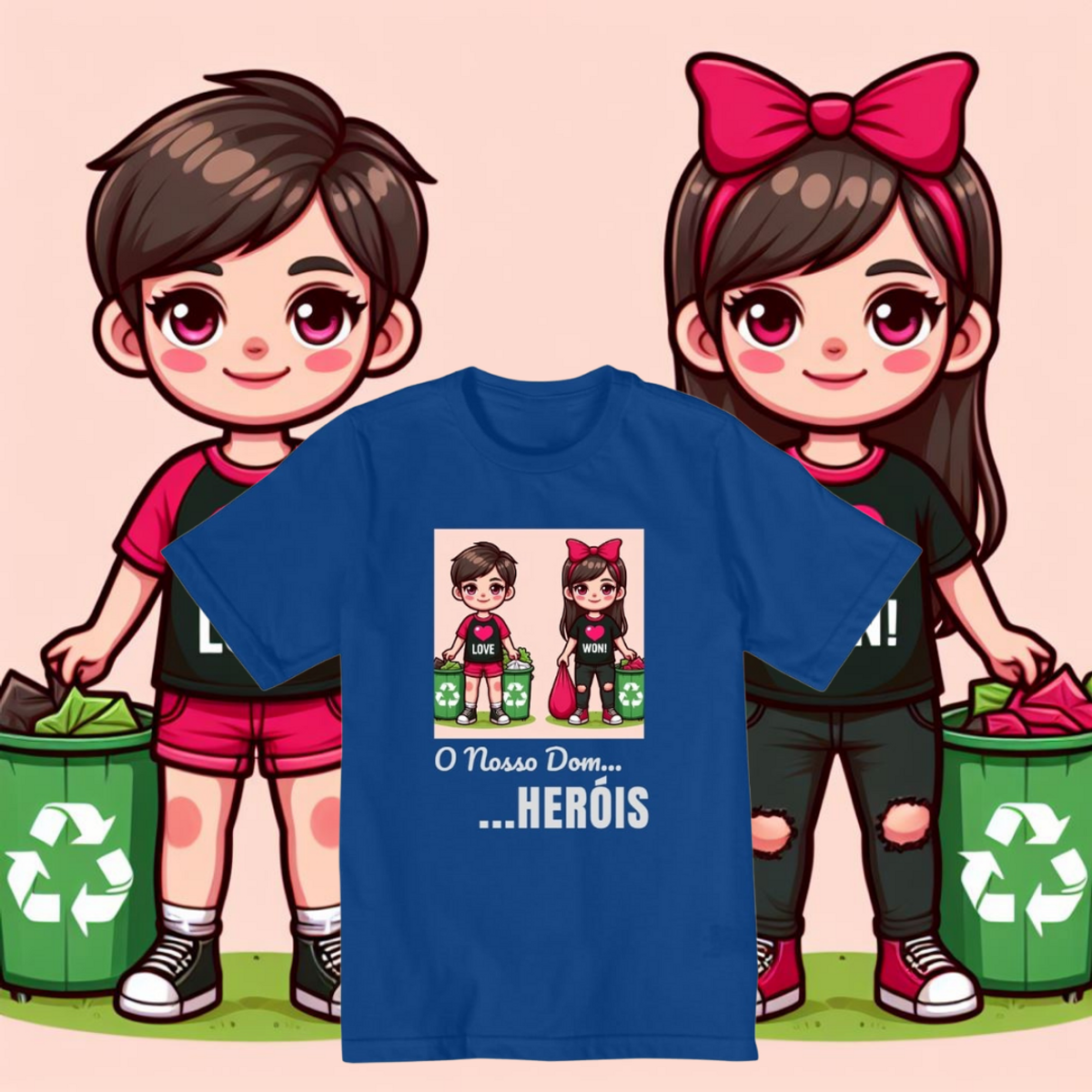 Nome do produto: Camiseta Infantil Heróis JUREK Nosso Dom