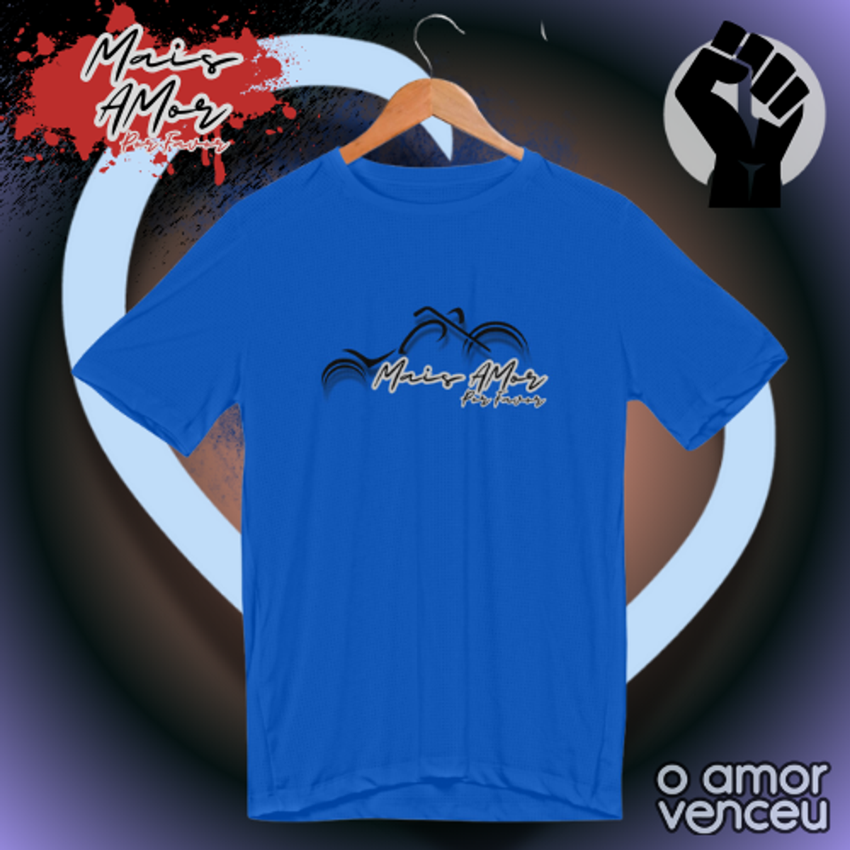 Nome do produto: Camiseta Sport Dry UV Mais Amor Por Favor Homenagem