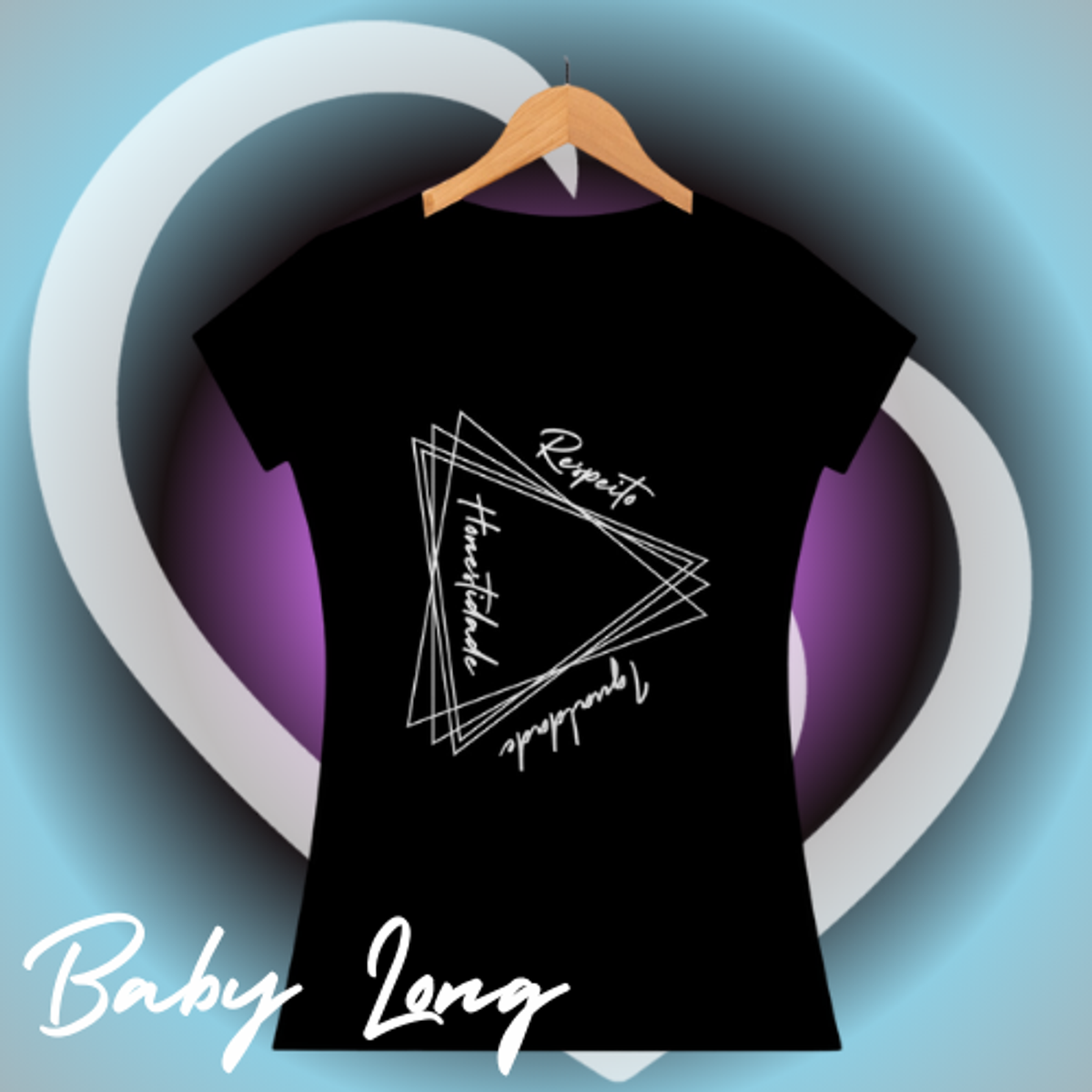 Nome do produto: Camiseta Baby Long Quality Amor Venceu Tríade