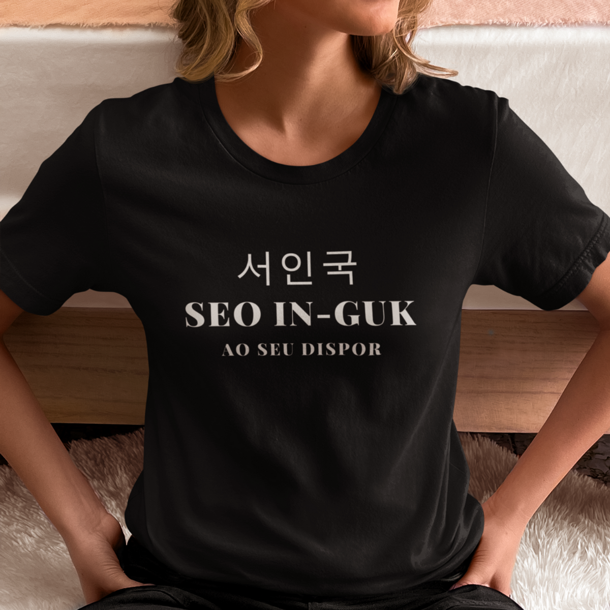 Nome do produto: T-Shirt Unissex Preta Seo In-guk 