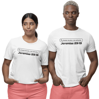 Nome do produtoCamiseta Cristã Prime - Jeremias 29:13 - Estampa Grande