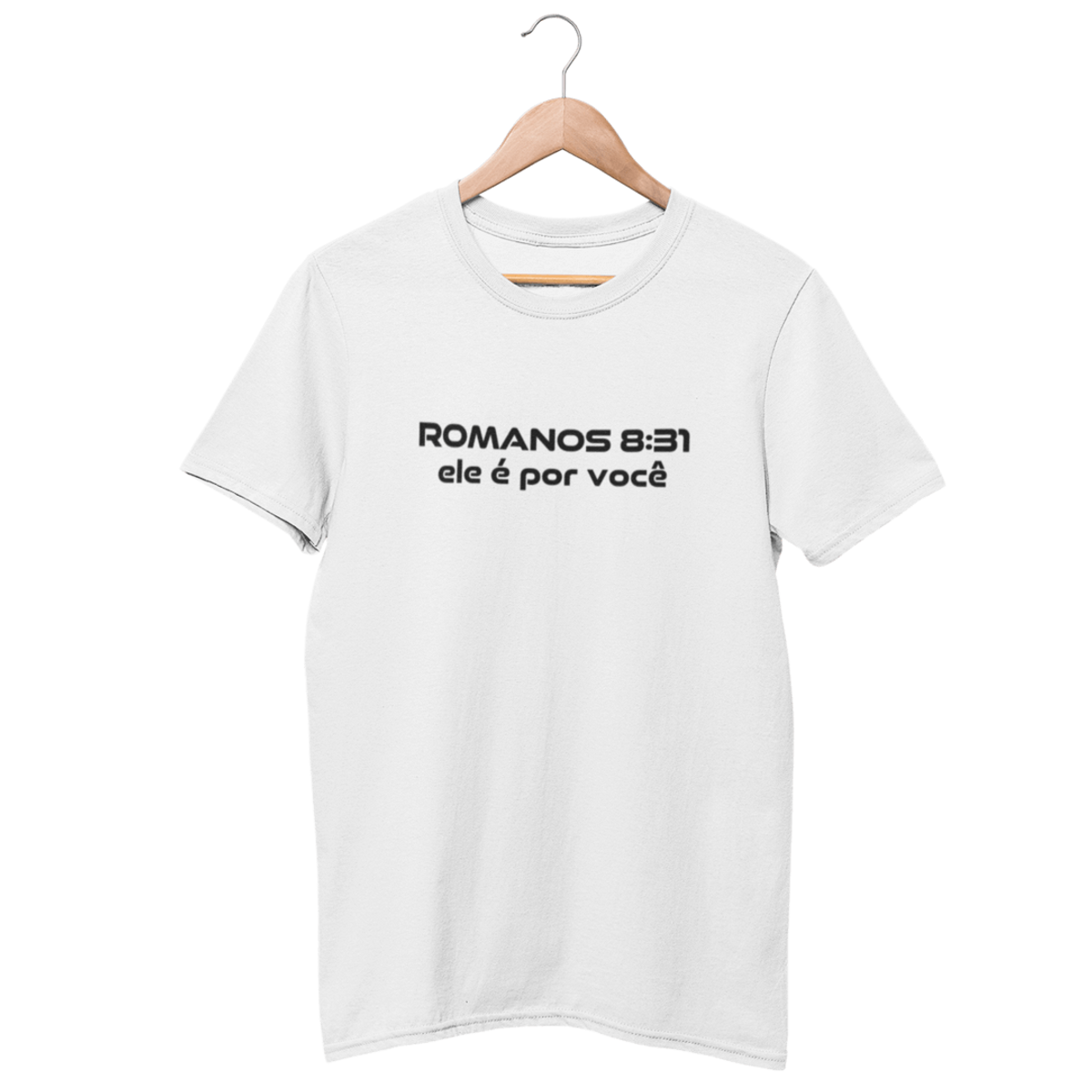 Nome do produto: Camiseta Cristã Prime - Romanos 8:31 - Estampa Grande