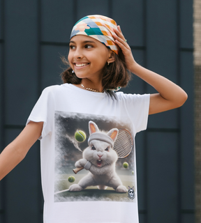 Snow Rabbit Tenista -Camiseta Clássica Infantil 