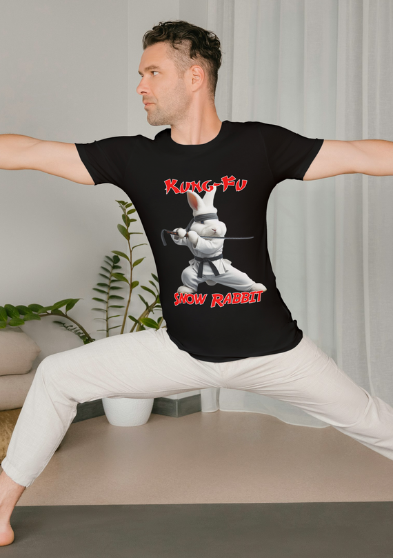Snow Rabbit  Kung -Fu- Camiseta Clássica Adulto