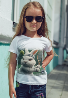 Snow Rabbit Tenista- Camiseta  Clássica infantil