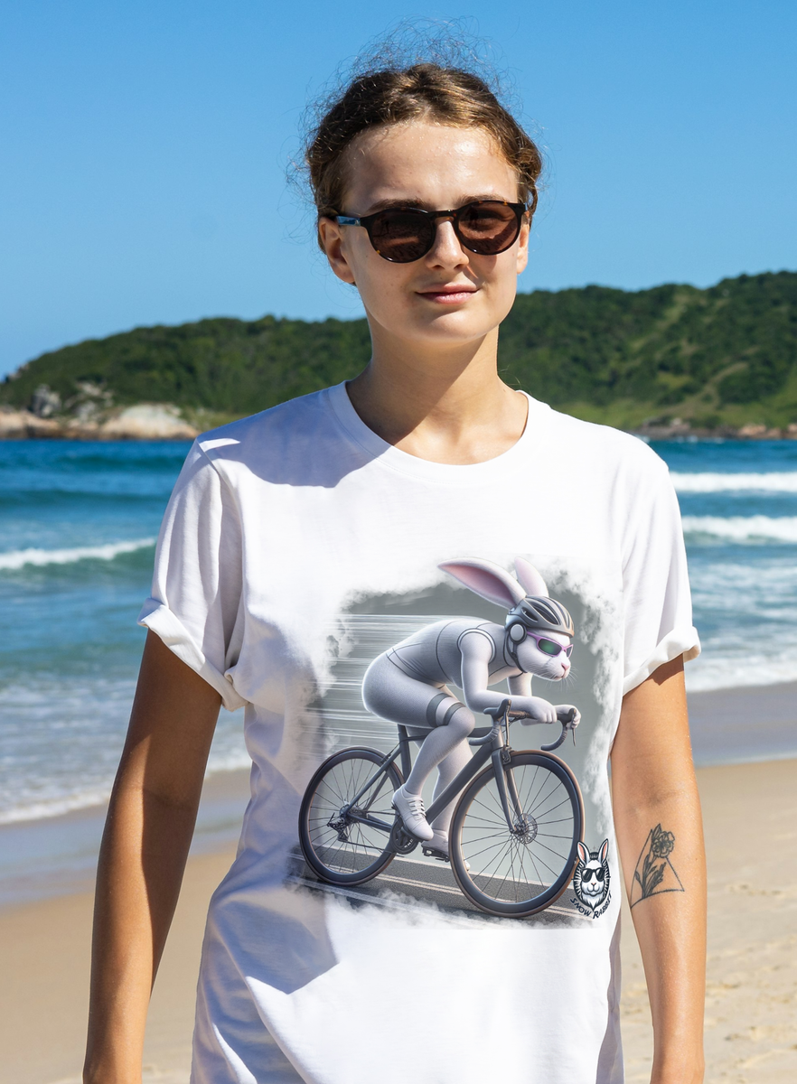 Nome do produto: Snow Rabbit Ciclista - Camiseta Clássica Adulto Unissex 